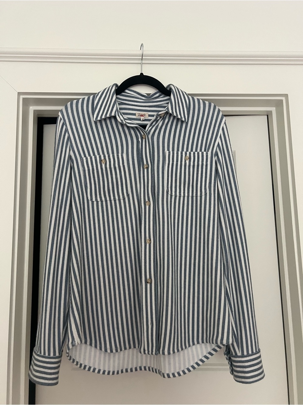 Faherty Women’s Legends Sweater Top - blue and white striped - Picture 4 of 6
